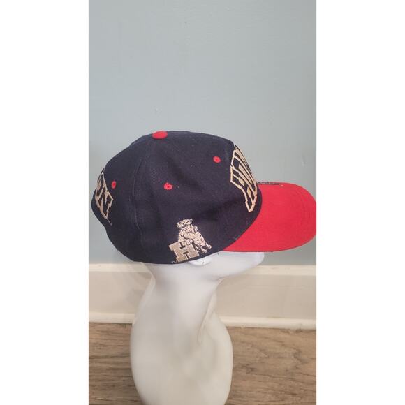 Vintage Howard University Hat Bison Logo HBCU Snapback Cap Blue Red Made in... - Picture 4 of 8